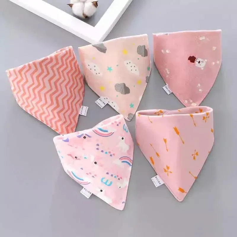 Trend 5PCS/SET Pack Baby Cotton Cartoon Saliva Towel Bandana Bibs For Baby Feeding Accessory For Baby Kids - BIG FRENCHIES