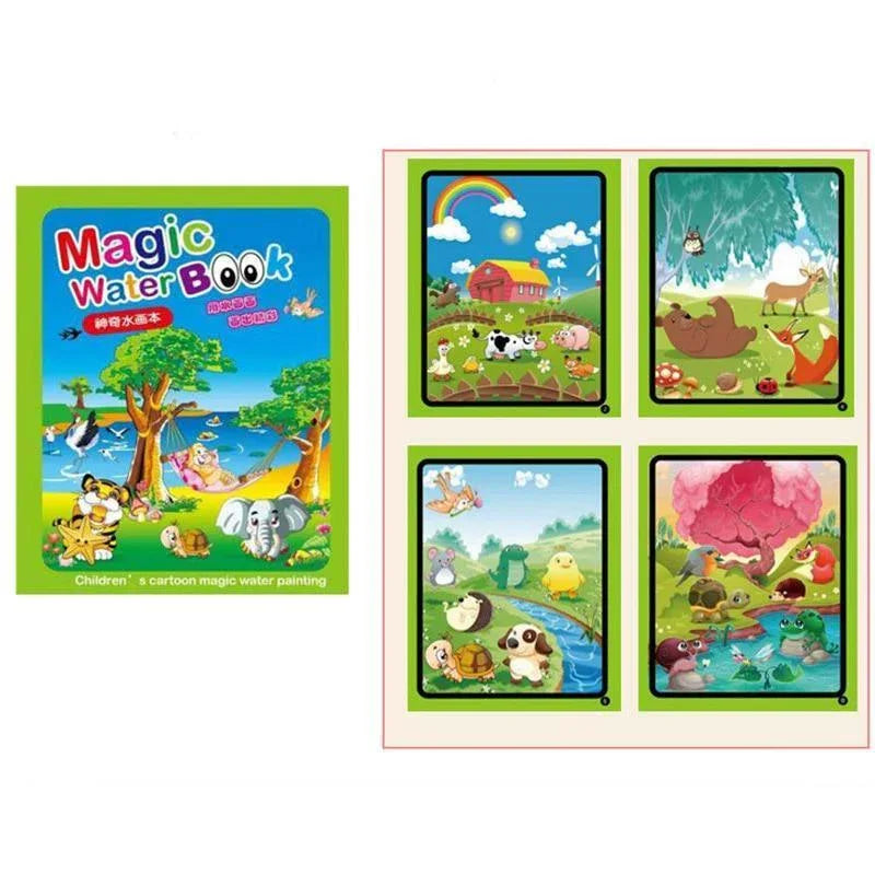 1pcs Magical Book Water Drawing Coloring Cartoons Books Doodle Pen Painting Drawing Board For Kids Toys Birthday Gift - BIG FRENCHIES