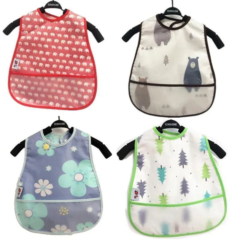 Modern Interesting Cartoon Adjustable Baby Bibs Waterproof Lunch Feeding Bibs Baby Cartoon Feeding Cloth Children Bib For Kids - BIG FRENCHIES