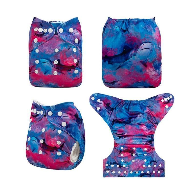ModernLuxury Printed Baby Cloth Diaper Reusable Cloth Nappy Snap Adjustable Pocket Diaper Nappies For Baby Kids - BIG FRENCHIES