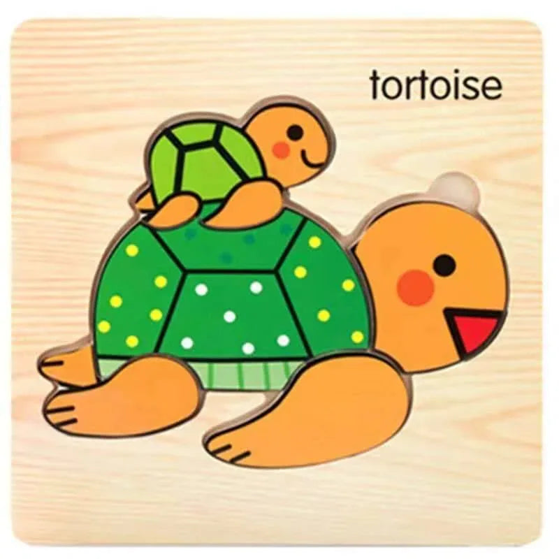 3D Wooden Children Interesting Puzzle Toys With Animals and Cars Exellent Puzzles Intelligence Kids Early Educational Toys For Children - BIG FRENCHIES