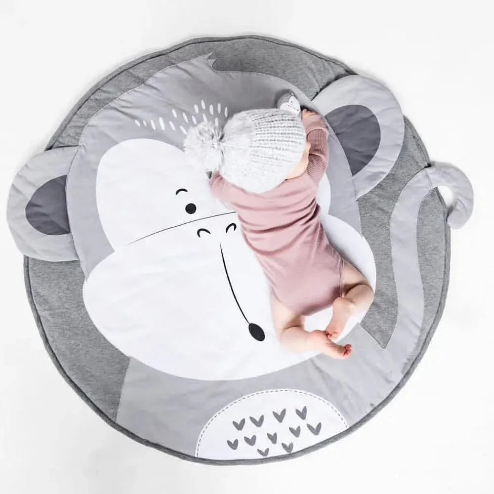 Luxury Mdoern Cartoon Animals Baby Play Mat Foldable Kids Crawling Pad Round Carpet Rug Toys Cotton Children Room Decor Photo Props Carpet For Kids - BIG FRENCHIES