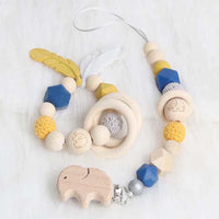Modern Wood Pacifier Clip Chain Holder Nipples Pacifier Clips Pacifier Teether Teething Toy Cartoo Wooden Bracket For Pacifier For Kids - BIG FRENCHIES