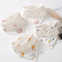 Baby Bibs Triangle Double Cotton Bibs Cartoon Saliva Towel Baby Boys Girls Feeding Apron Cotton Bib for Kids - BIG FRENCHIES