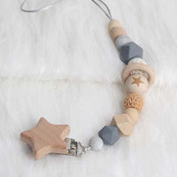 Modern Wood Pacifier Clip Chain Holder Nipples Pacifier Clips Pacifier Teether Teething Toy Cartoo Wooden Bracket For Pacifier For Kids - BIG FRENCHIES