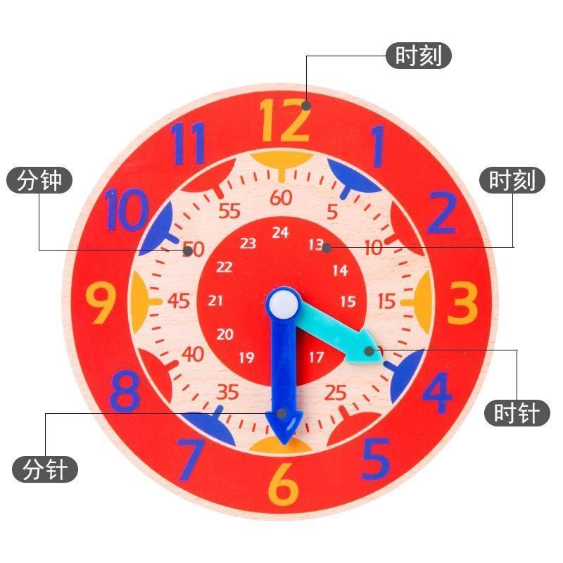 Popular Educational Wooden Clock Toys Hour Minute Second Cognition Colorful Clocks Early Learning Kids Education Toys for Children - BIG FRENCHIES