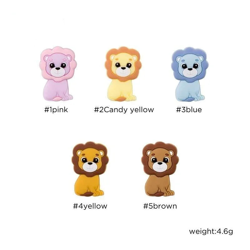 5PCS/SET Silicone Animal Beads BPA Free Baby Teething Beads Toy For Pacifier Clips New Born Silicone Rodent Tiny Rod Baby Teether For Baby Kids - BIG FRENCHIES