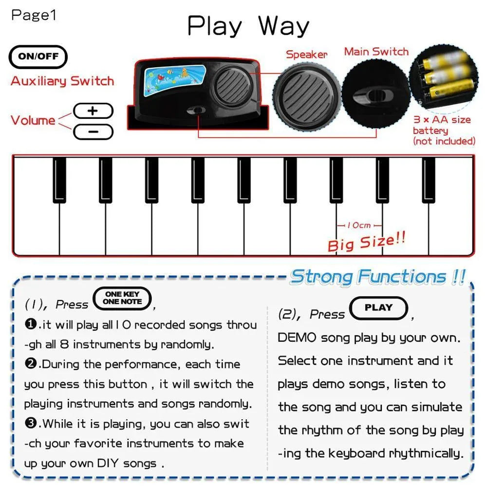 Electronic Musical Mat Carpets Keyboard Baby Piano Play Mat Toy Musical Instrument Music Toys Educational Toys Fro Kids - BIG FRENCHIES