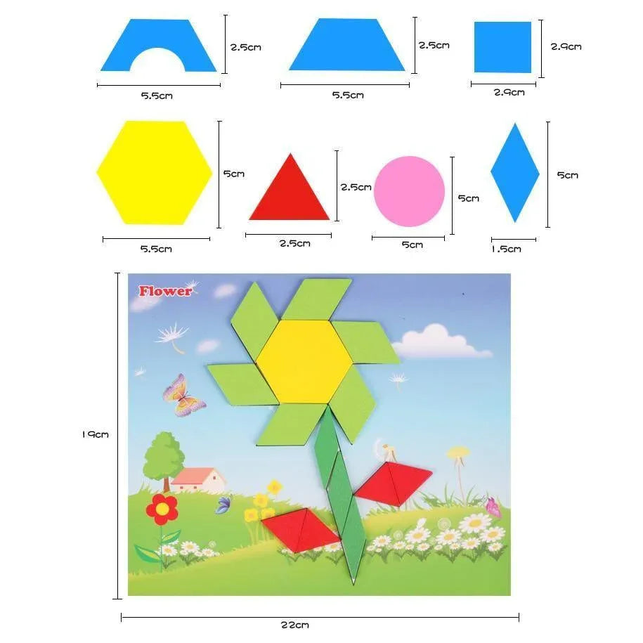 250pcs Wooden Geometric Clever Board Puzzle 3D Board Toy Baby Early Educational Learning Toys for Children Game (Multicolor) - BIG FRENCHIES