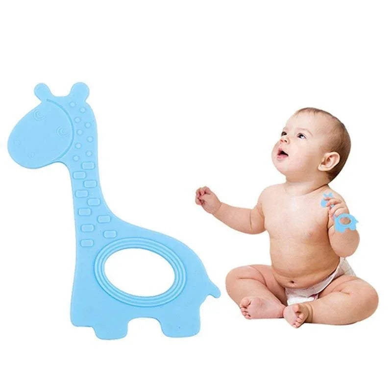 New Cute Giraffe Appease Teether Toy Teething Chew Toddler Silicone Natural Organic Food Perfect For Baby Boys and Girls - BIG FRENCHIES