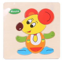 Baby Toys Wooden 3D Puzzle Cartoon Animal Intelligence Kids Educational Brain Teaser Children Tangram Shapes Learning - BIG FRENCHIES