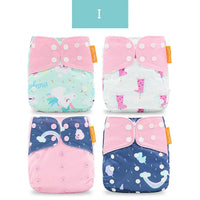 4PCS/SET Washable Eco-friendly Diaper Ecological Adjustable Nappy Reusable Cloth Diapers Set For Baby and Kids - BIG FRENCHIES