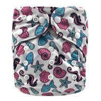 Modern Printed Bamboo Charcoal Inner Pocket Diaper For Baby Reusable Cloth Diaper Nappies With Double Leg Gusset In Modern Printed Design For Baby and Kids - BIG FRENCHIES