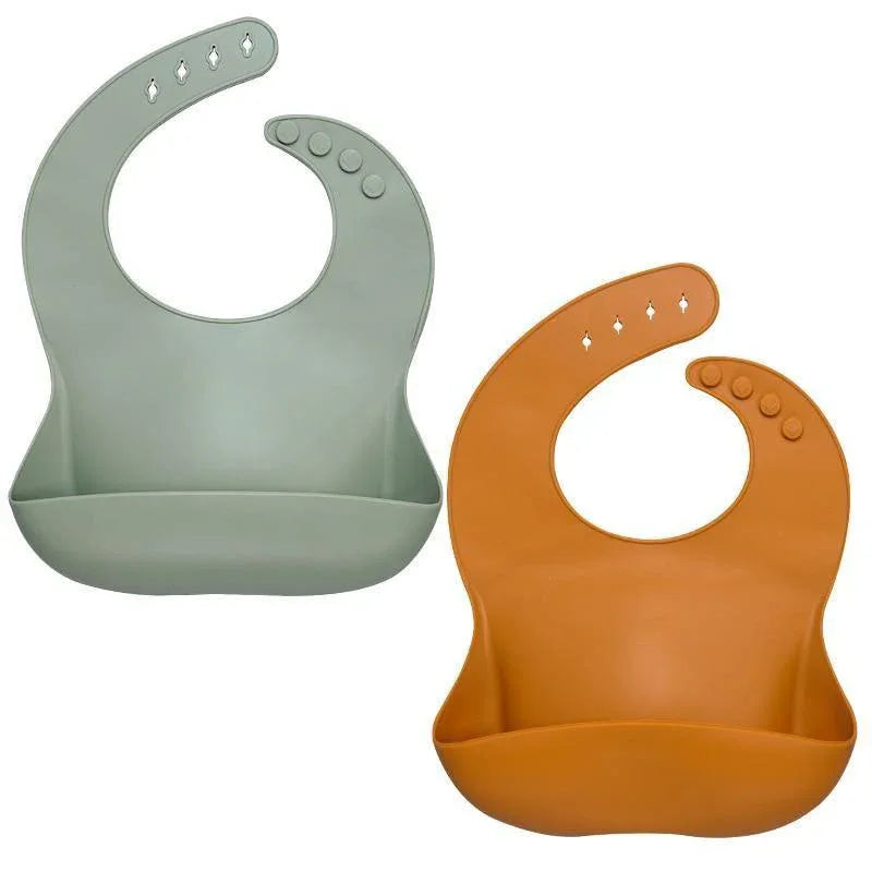 Silicon Breastplate Baby Bib Waterproof Solid Infant Bandana Bibs Newborn Feeding Burp Cloth Bib For Kids - BIG FRENCHIES