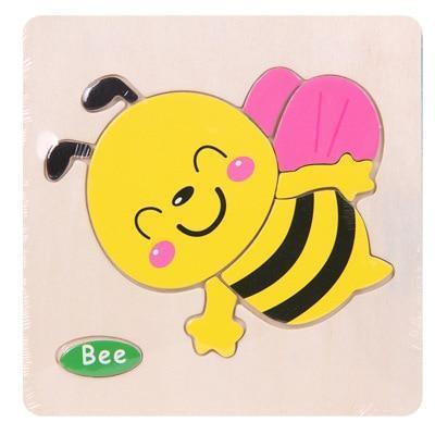Baby Toys Wooden 3D Puzzle Cartoon Animal Intelligence Kids Educational Brain Teaser Children Tangram Shapes Learning - BIG FRENCHIES