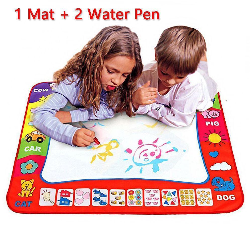 1-6 Years Children Kids Baby Drawing Educational Water Mat Drawing Painting Toddler Board/ Charpet With Magic Water Pen Gift 45.5 X 29cm (White) - BIG FRENCHIES