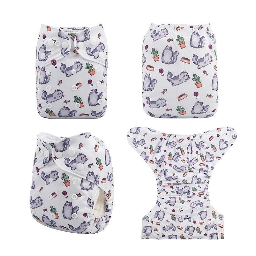 ModernLuxury Printed Baby Cloth Diaper Reusable Cloth Nappy Snap Adjustable Pocket Diaper Nappies For Baby Kids - BIG FRENCHIES