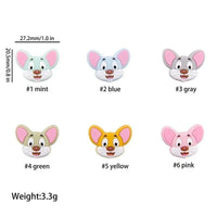 5PCS/SET Silicone Animal Beads BPA Free Baby Teething Beads Toy For Pacifier Clips New Born Silicone Rodent Tiny Rod Baby Teether For Baby Kids - BIG FRENCHIES