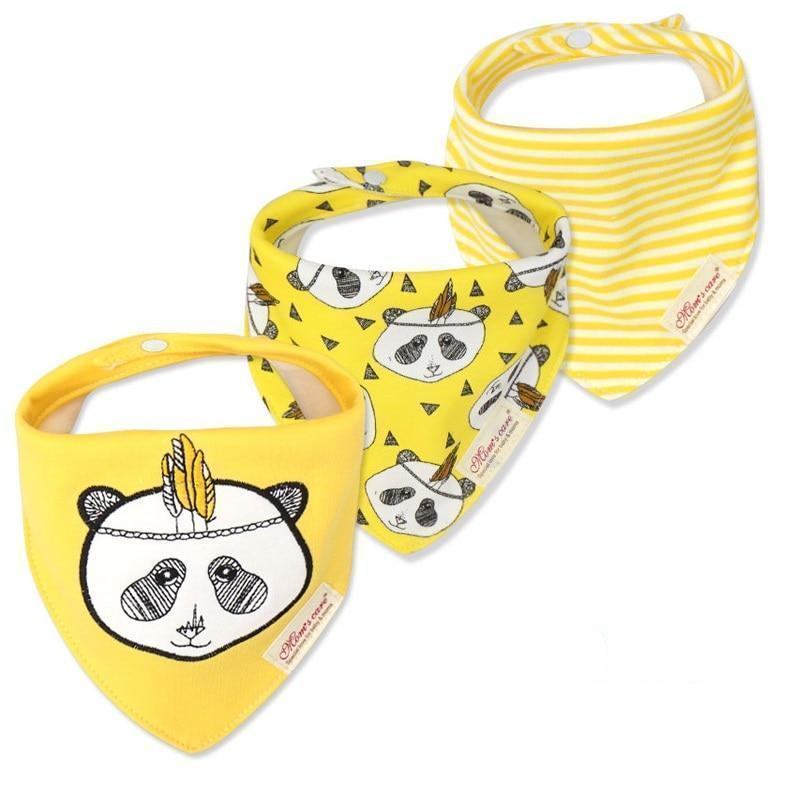 Moder 3PCS Baby Bibs Bandanna Lot Cotton Multi-style Triangle Cartoon For Infant Boys And Girls - BIG FRENCHIES