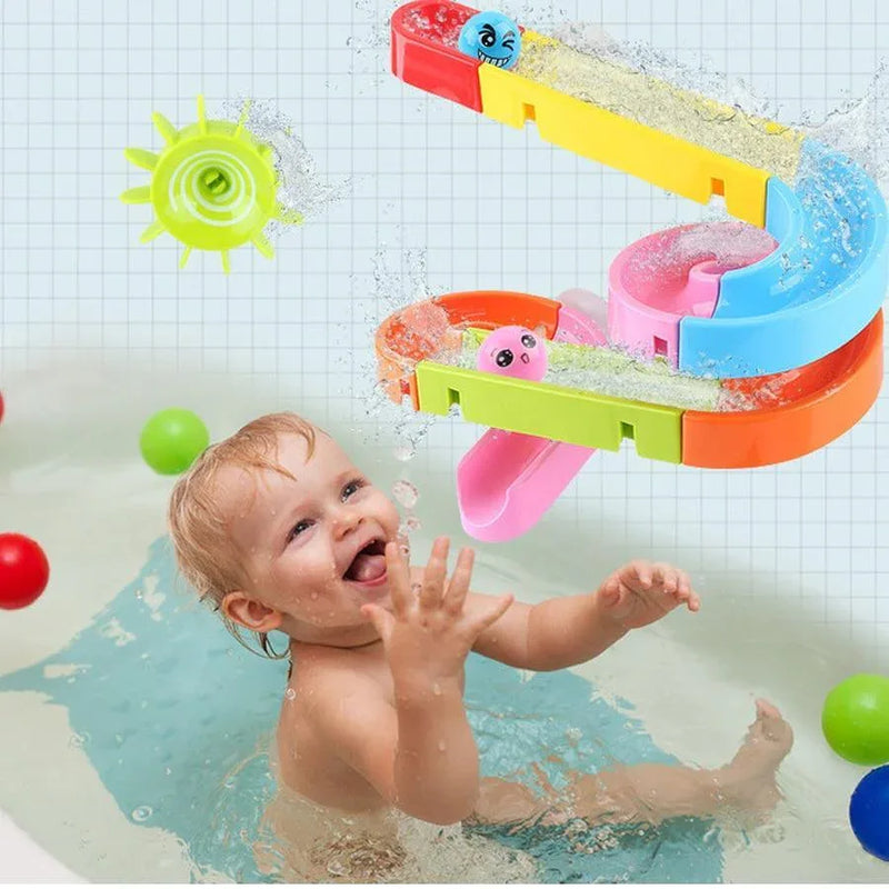 Bath Toys Suction Cup Marble Race Orbits Track Kids Bathroom Bathtub Play Water Toy Shower Games For Kids - BIG FRENCHIES