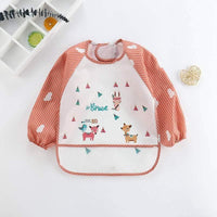Cute Cartoon Print Baby Waterproof Long Sleeve Apron Children Feeding Smock Bib Baby Accessories - BIG FRENCHIES
