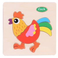 Baby Toys Wooden 3D Puzzle Cartoon Animal Intelligence Kids Educational Brain Teaser Children Tangram Shapes Learning - BIG FRENCHIES