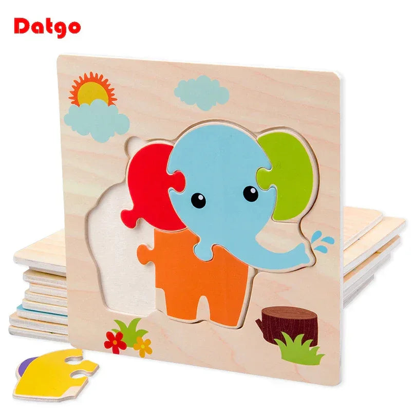 Baby Wooden 3D Tangram Puzzle – Educational Cartoon Animal Toy - BIG FRENCHIES