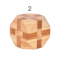 12 Style Brain Teaser 3D Wooden Interlocking Puzzles Game Toy Bamboo Small Size For Adults Kids - BIG FRENCHIES
