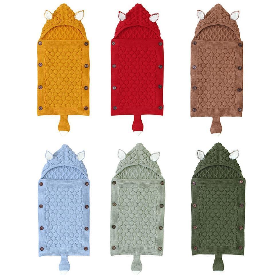 Stevvex Knitted Newborn Baby Blanket Baby Sleeping Bags Stroller Bedding Warm Swaddle Wrap - BIG FRENCHIES