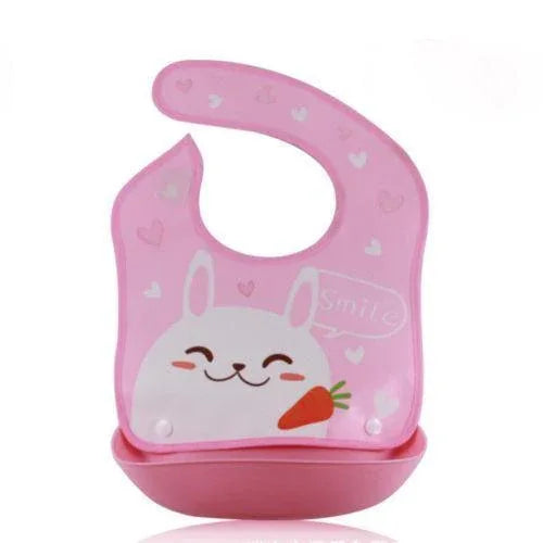 Waterproof Silicone Bib Feeding Food Catcher Baby Newborn Cartoon Aprons Adjustable Baby Bibs For Kids - BIG FRENCHIES