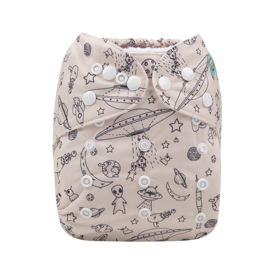 Baby One Size Fits All Reusable Baby Cloth Diaper with Microfiber Insert Diaper For Baby Boys and Baby Girls In Modern New Printed Design - BIG FRENCHIES