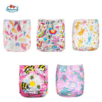 Modern Luxury Printed Baby Nappy 5pcs/Lot Washable Diapers Good Quality Pocket Diaper For Kids - BIG FRENCHIES