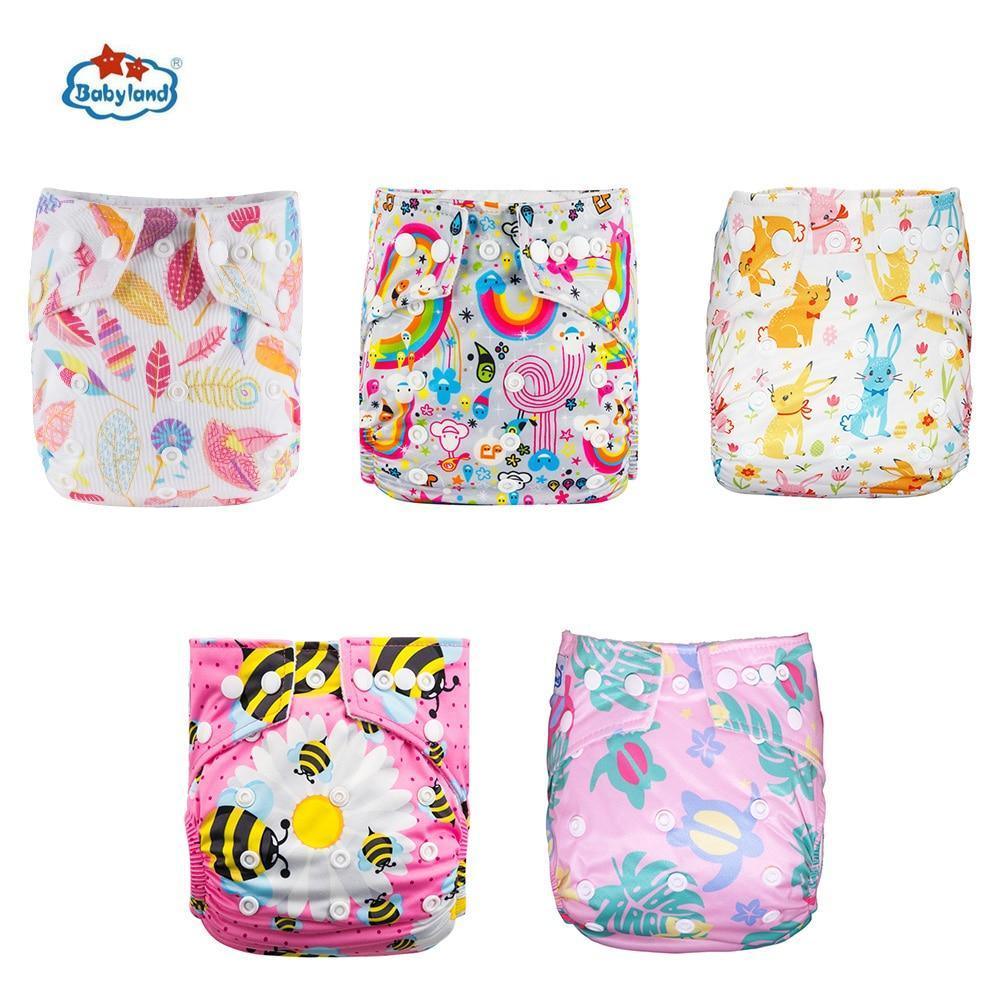 Modern Luxury Printed Baby Nappy 5pcs/Lot Washable Diapers Good Quality Pocket Diaper For Kids - BIG FRENCHIES
