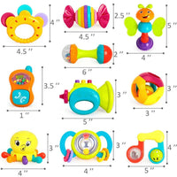 Baby Rattles Teether Shaker Grab and Spin Rattle Musical Toy Set Early Educational Toys For Baby - BIG FRENCHIES