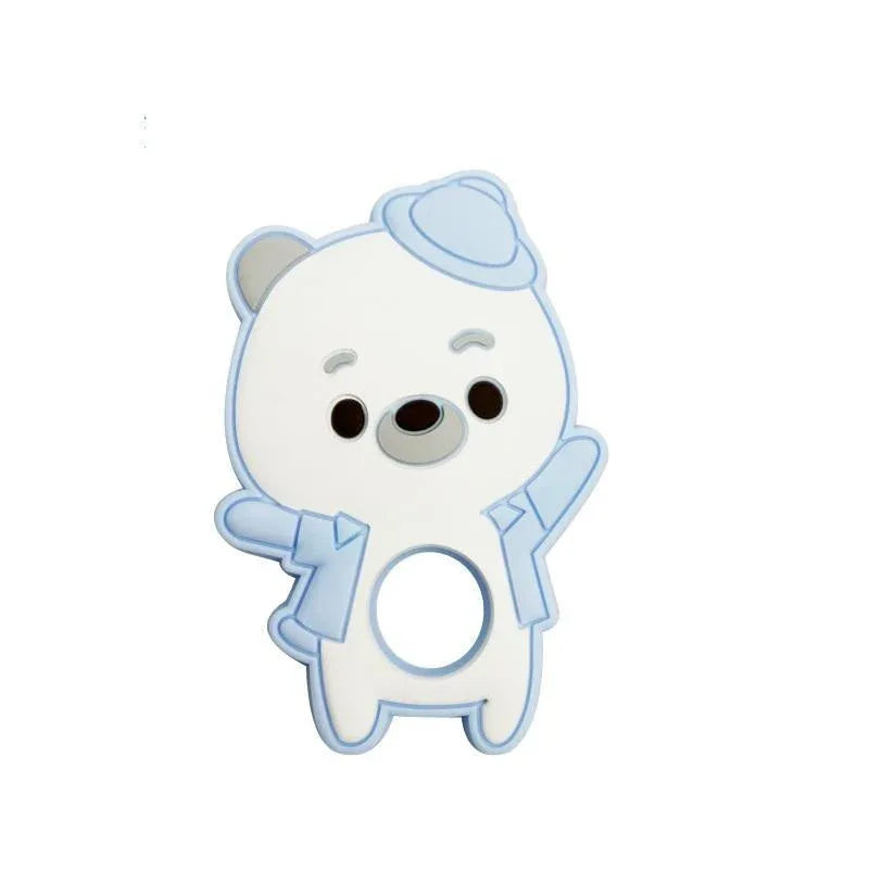Silicone Bear Baby Teethers Silicone Beads Baby Pacifier Clips Teething Toys Clip Nipple Clasps For Baby Boys And Girls - BIG FRENCHIES