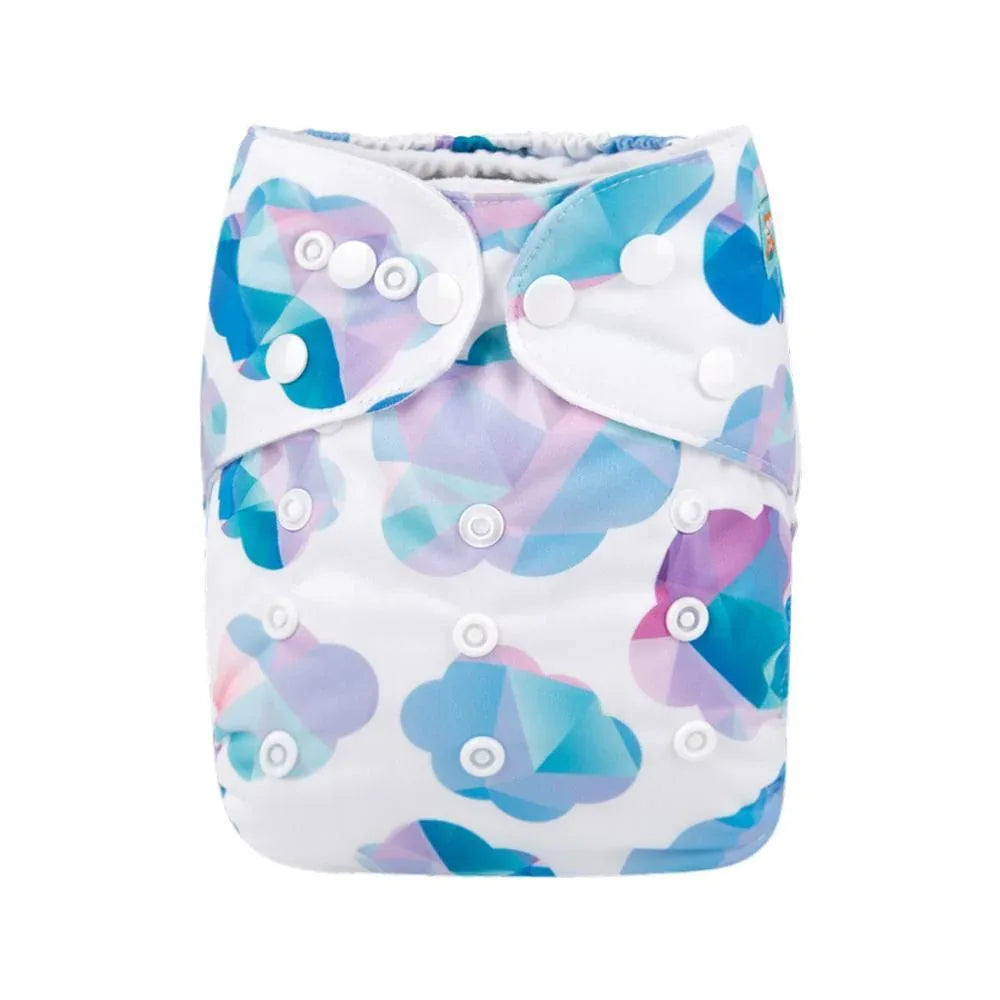 Baby One Size Fits All Reusable Baby Cloth Diaper with Microfiber Insert Diaper For Baby Boys and Baby Girls In Modern New Printed Design - BIG FRENCHIES