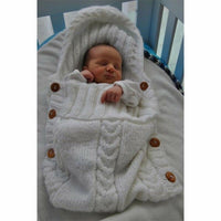 Warm Baby Blanket Knitted Newborn Swaddle Wrap Soft Footmuff Cotton Envelope For Stroller Accessories Blanket Bag - BIG FRENCHIES