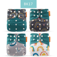 4PCS/SET Washable Eco-friendly Diaper Ecological Adjustable Nappy Reusable Cloth Diapers Set For Baby and Kids - BIG FRENCHIES