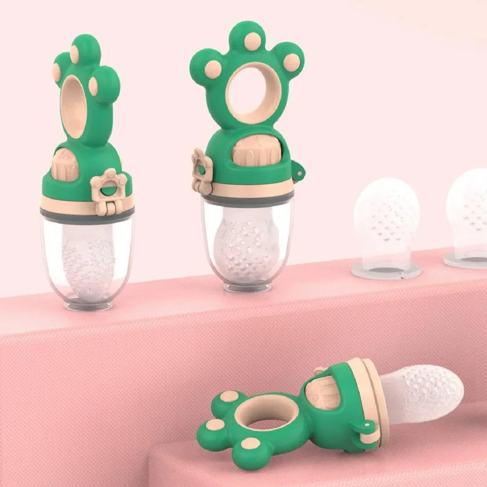 Modern Rotary Seal Non Slip Home Safe Baby Fruit Feeder Pacifier Fresh Food Bite Bag Soft Silicone Teething Toy For baby and Kids - BIG FRENCHIES