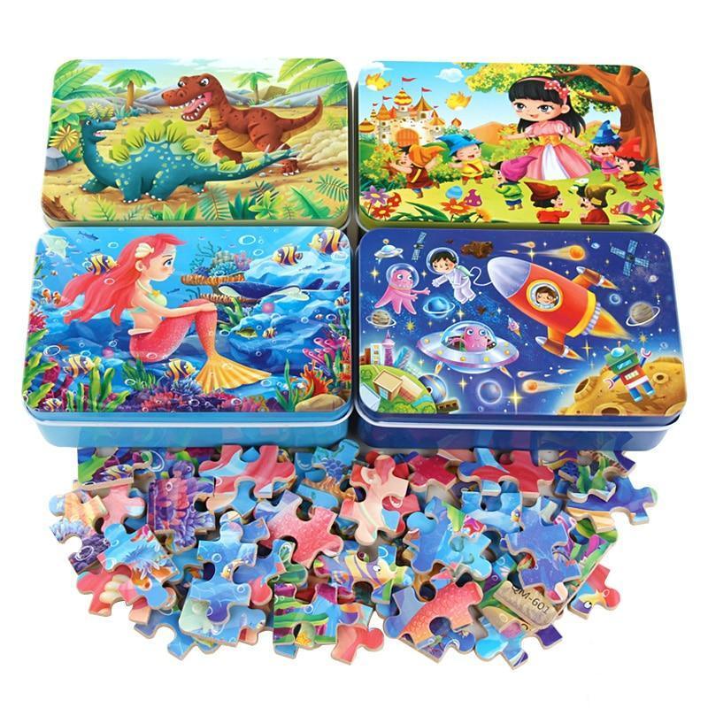 New 60 Pieces Wooden Toys Puzzle Kids Toy Cartoon Animal Wood Toys Puzzles For Child Early Educational Learning Toys for Children - BIG FRENCHIES