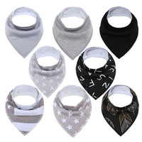 8PCS/SET Pack Baby Bandana Organic Absorbent Soft Cotton Drool Bibsfor Teething And Feeding Bib For Baby and Kids Feeding - BIG FRENCHIES