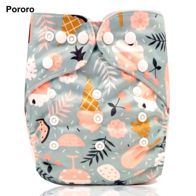 Modern Printed Bamboo Charcoal Inner Pocket Diaper For Baby Reusable Cloth Diaper Nappies With Double Leg Gusset In Modern Printed Design For Baby and Kids - BIG FRENCHIES