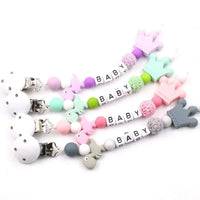 Lemon Comeon Baby's NamePacifier Clips Holder Dinosaur Silicone Beads Teething Chain for Baby - BIG FRENCHIES
