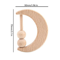 Modern Wooden Rattle Beech Bear Hand Teething Wooden Ring Baby Rattles Play Educational Toys For Kids - BIG FRENCHIES