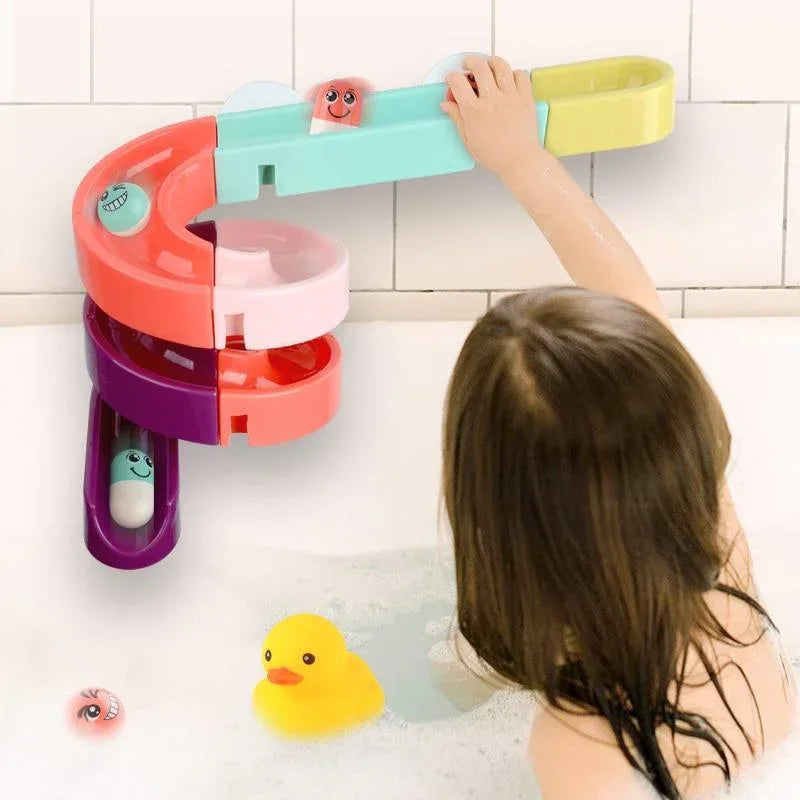 Baby Bath Toys Wall Suction Cup Marble Race Run Track Bathroom Bathtub Kids Play Water Games Toy Set for Children - BIG FRENCHIES