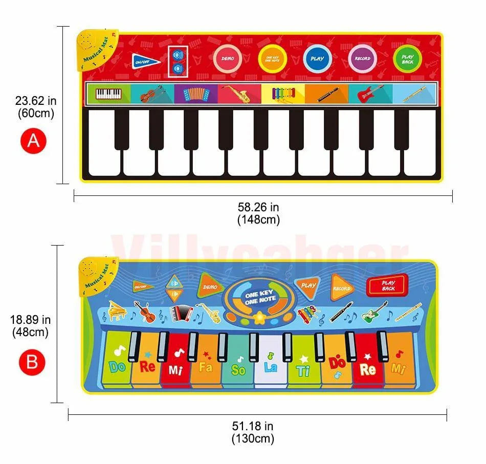Modern Musical Mat Baby Play Piano Mat Keyboard Toy Music Instrument Game Carpet Music Toys Educational Toys For Kids - BIG FRENCHIES