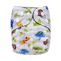 Modern Printed Bamboo Charcoal Inner Pocket Diaper For Baby Reusable Cloth Diaper Nappies With Double Leg Gusset In Modern Printed Design For Baby and Kids - BIG FRENCHIES