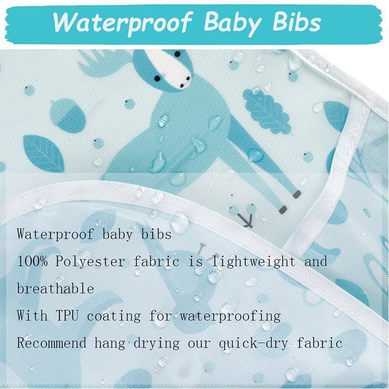 Waterproof Baby Bibs Polyester TPU Feeding Bibs Washable Baby Bibs with Food Catcher For Kids - BIG FRENCHIES