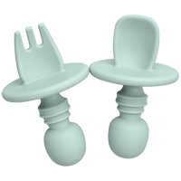 Big Baby Feeding Unique Spoon And Fork Set  Soft Silicone Feeding  Flatware  Safe Training Spoon For Baby Girls And Boys