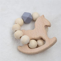 Modern Baby Silicone Wooden Nursing Bracelets Wood Teether Silicone Beads Teething Wood Rattles Toys for Baby - BIG FRENCHIES